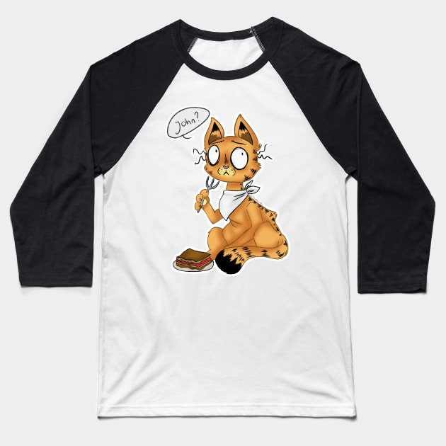 Garfield with a twist Baseball T-Shirt by DyelainArt_